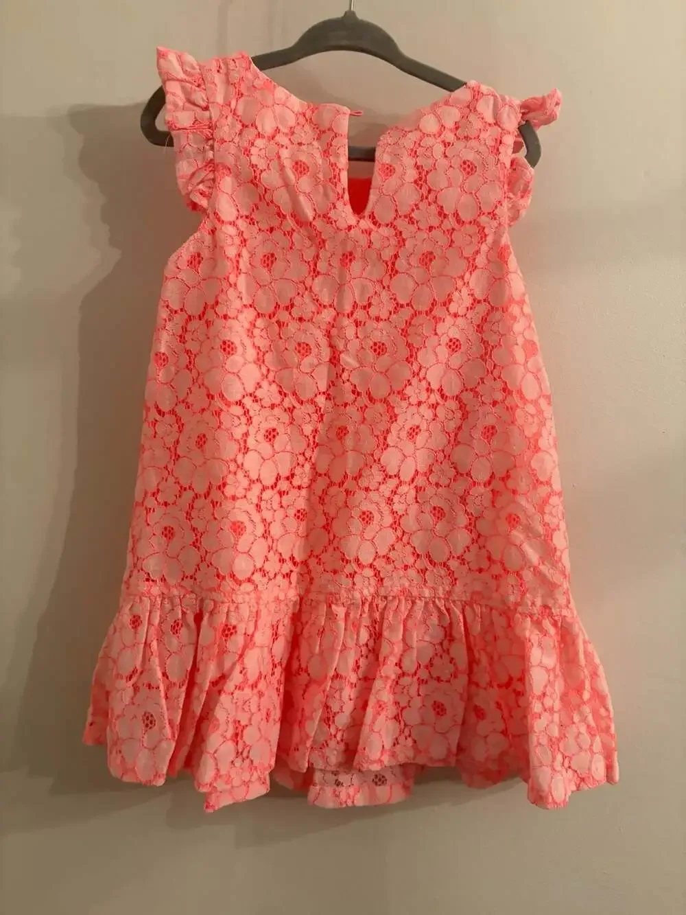 Cherokee Coral Floral Lace Ruffle Dress Size 4T